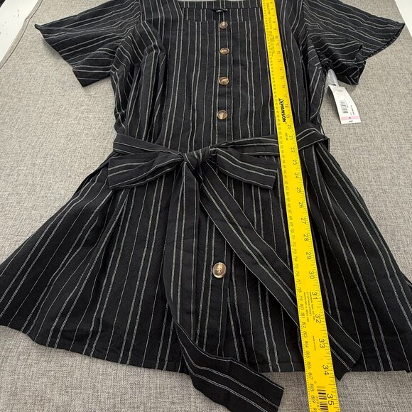 NEW! a.n.a A New Approach Button Top Black Stripe Belt Tie 2X $47 100% Cotton - Picture 6 of 11